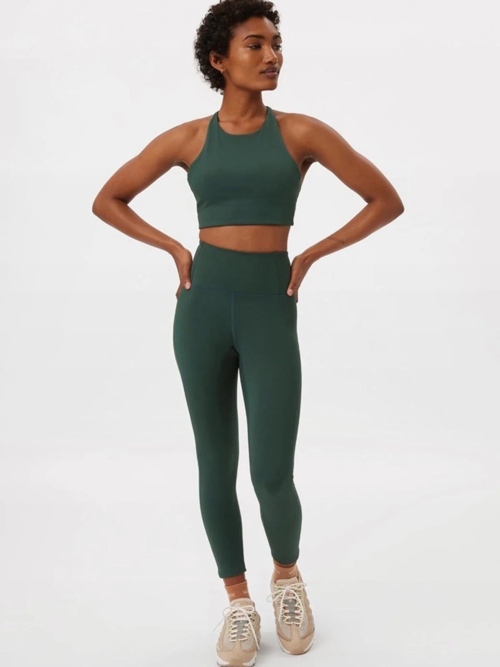 Girlfriend Collective Set XS/S Moss Green Compressive Legging Tank Athleisure